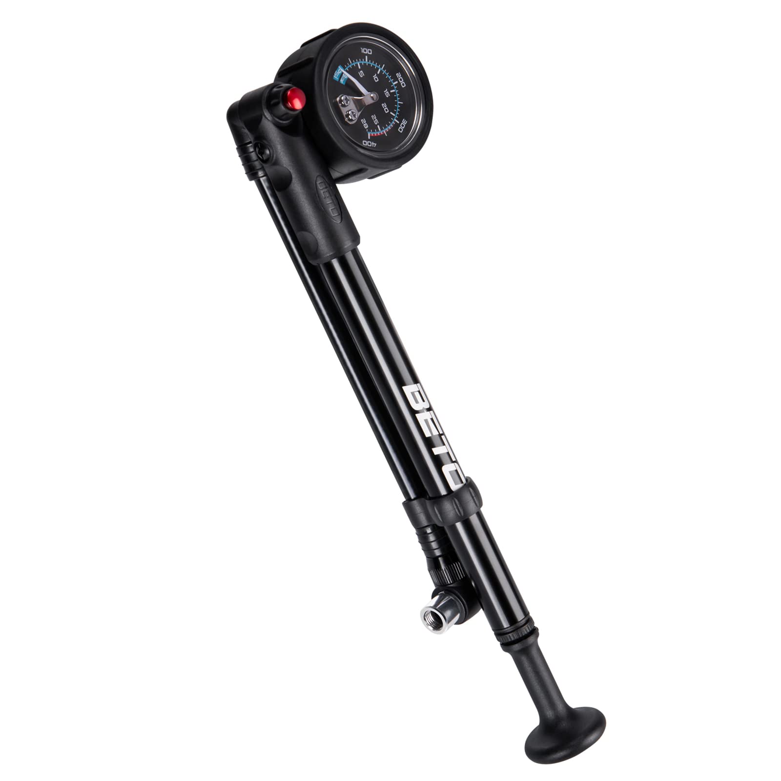 Beto High Pressure Shock Pump - (400 Psi Max) Mtb Bike Shock Pump For Fork & Rear Suspension With No-Loss Schrader Valve