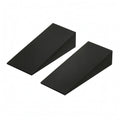 ECOMISTIQ 2 Pieces EVA Calf Stretch Board Sloped Design Stretching Wedge Board Flat Base Calf Support Wedge Black, Black