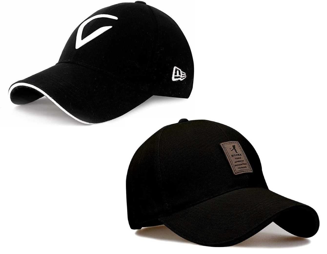 A Brand Soft Cotton Adjustable Unisex Cap For Men And Women Eediiko Baseball Caps (Pack Of 2) Multicolour