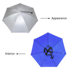 New-Vi Umbrella Hat, 25 Inch Hands Free Umbrella Cap For Adults And Kids, Fishing Golf Gardening Sunshade Outdoor Headwear (Silv