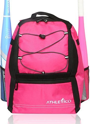 Athletico Youth Baseball Bag - Bat Backpack for Baseball, T-Ball & Softball Equipment & Gear | Holds Bat, Helmet, Glove | Fence 