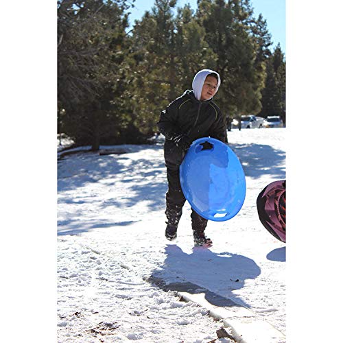 Slippery Racer Heavy-Duty Cold Weather Downhill Pro Adults And Kids Plastic Outdoor Winter Saucer Disc Snow Sleds With Handles,