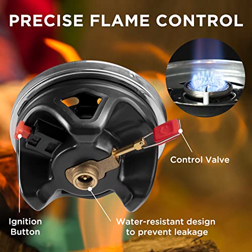 Hotdevil (1.4-Litre) Backpacking Camping Stove Portable Cooking System With Piezo Ignition, Outdoor Mini Burner Camping Stove Ki