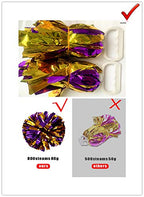Puzine 2Pack 12 Cheerleading Metallic Foil & Plastic Ring Pom Poms Cheerleading Poms (80G) (Blue With Gold)