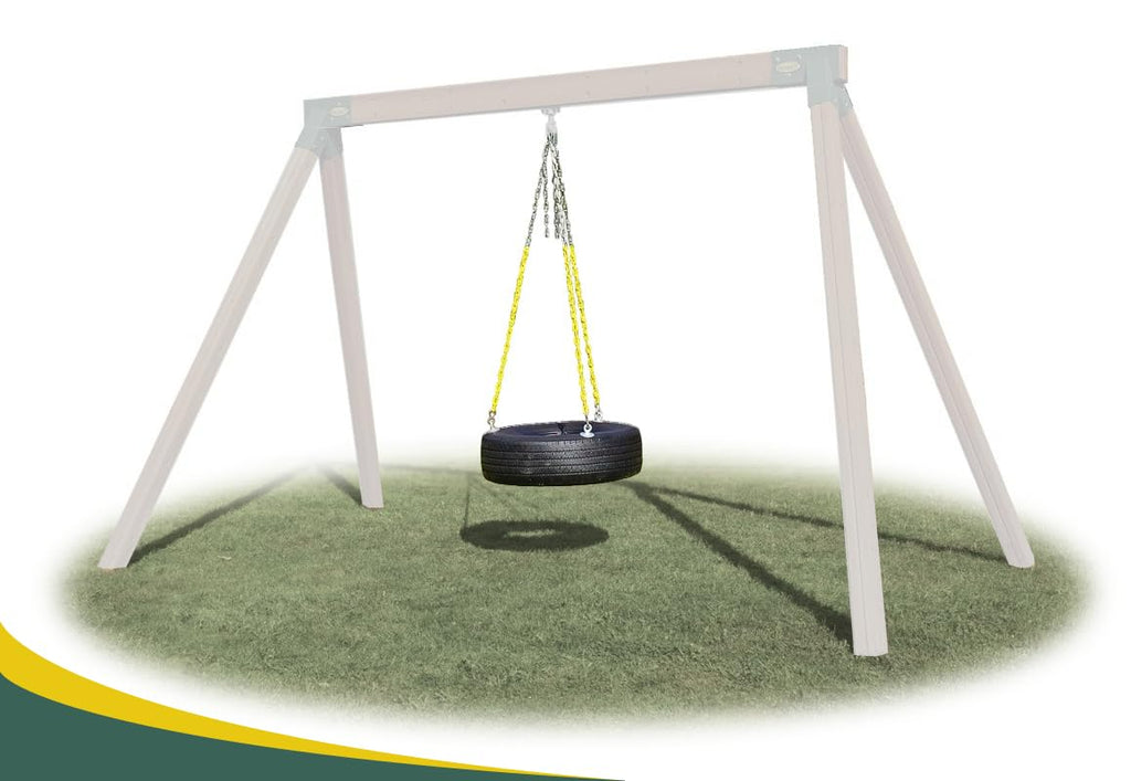 Eastern Jungle Gym Heavy-Duty 3-Chain Rubber Tire Swing Seat With Adjustable Coated Swing Chains - Swing Set Accessories