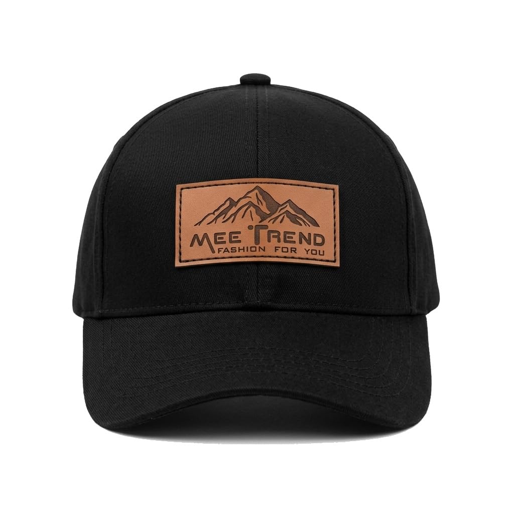 Mee Trend MenS Cotton Baseball Cap With Adjustable Back Closure | Unisex Cap Topi Men For All Sports Cap 1Pcs Black