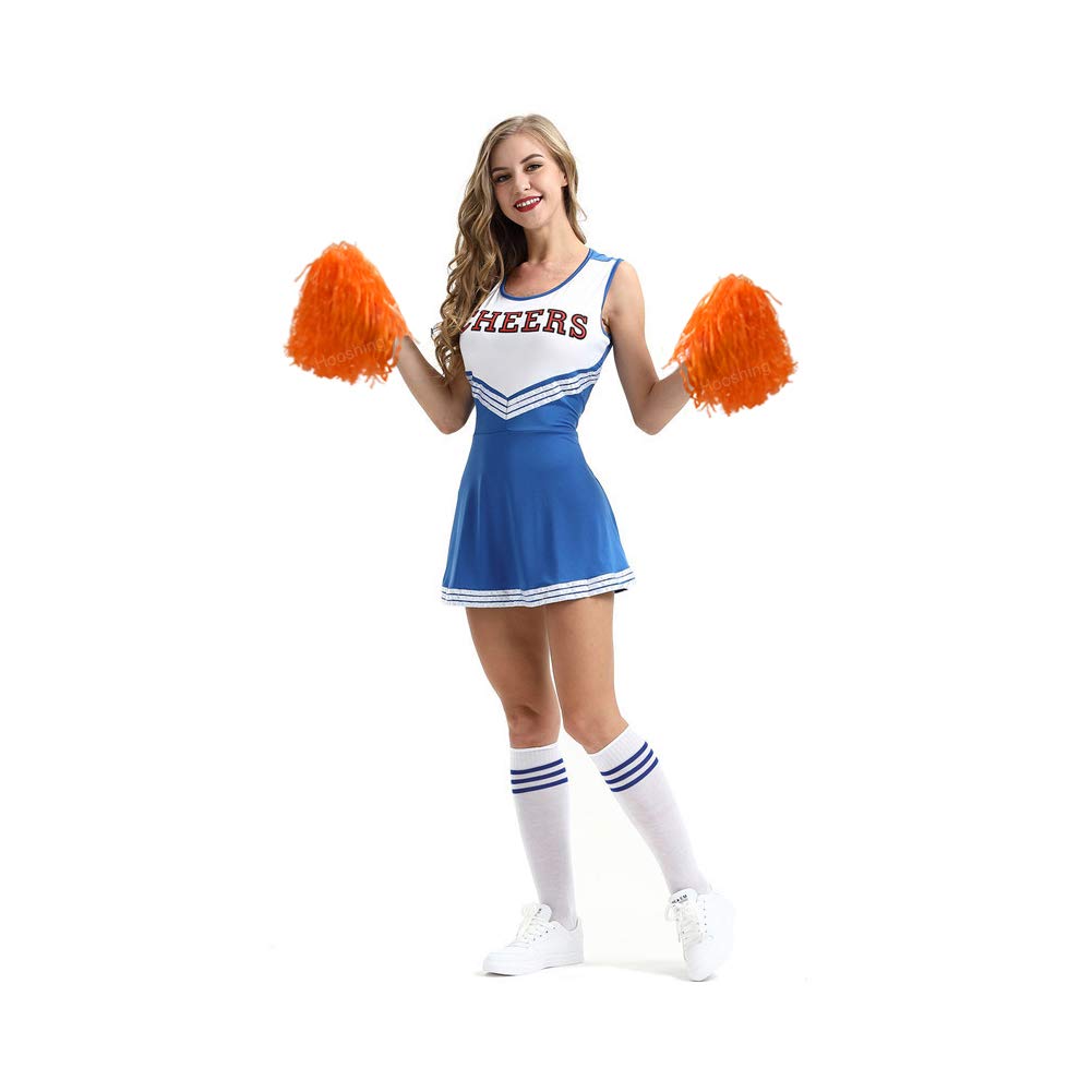 Hooshing 12Pcs Cheerleading Orange Plastic Cheer Pom Poms With Handles For Team Spirit Sports Party Dance