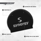 Synergy Latex Swim Caps 5-Pack (Black/Blue/Pink/White/Yellow 5-Pack)