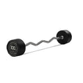 Titan Fitness 100 Lb Rubber Ez Curl Fixed Barbell, Pre-Loaded Weight Bar For Strength Training & Weightlifting