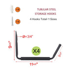 Wintek Heavy Duty Giant Arm Hang-It-All Wall Mount Storage Hook Rack For Sup&Surfboard,Ski&Snow Board,Skate Board,Long Board,Pad