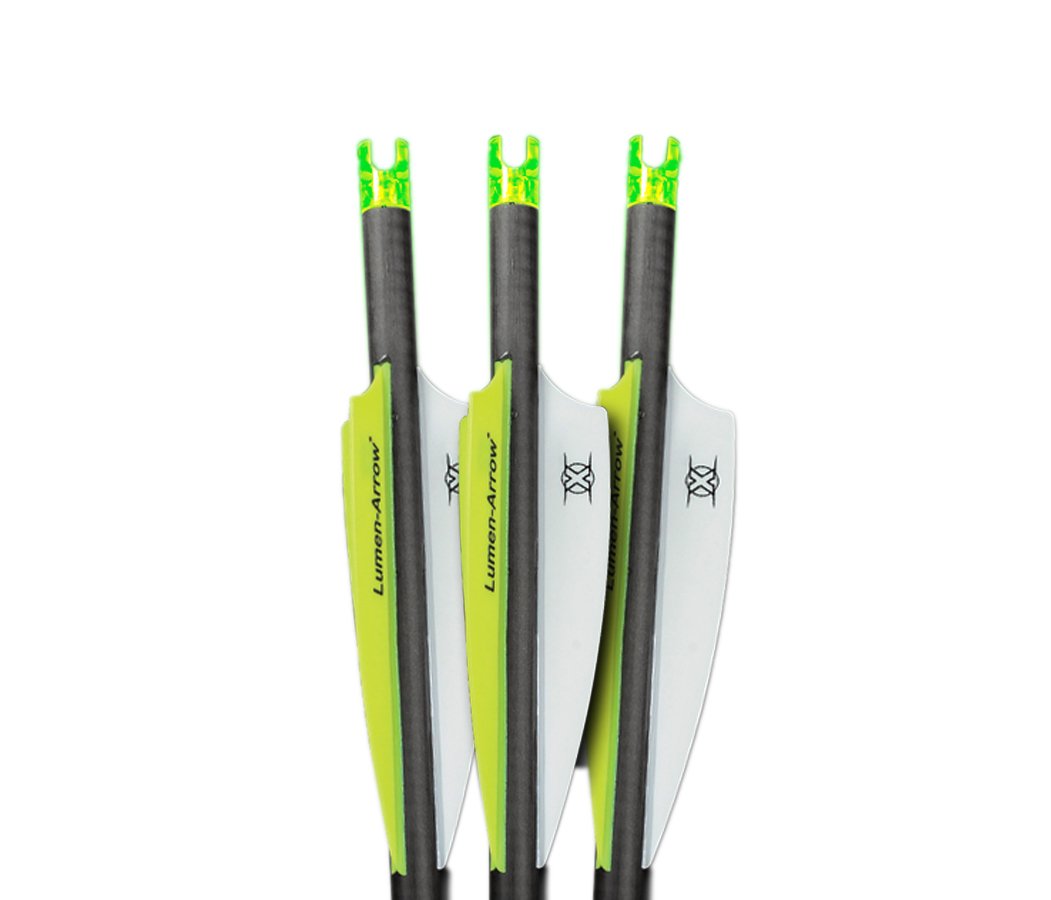 Lumenok Lumen-Arrow 20-Inch Carbon Bolts with Capture Nock (3-Pack), Green