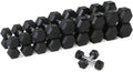 Wf Athletic Supply Rubber Coated Hex Dumbbell Set, Multiple Choices Available - Dumbbells With Rack Stand And Mat, Or Dumbbells 