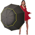 Kalolary 62 Inch Extra Oversize Large Compact Golf Umbrella,Double Canopy Vented Windproof Waterproof Stick Umbrellas For Women