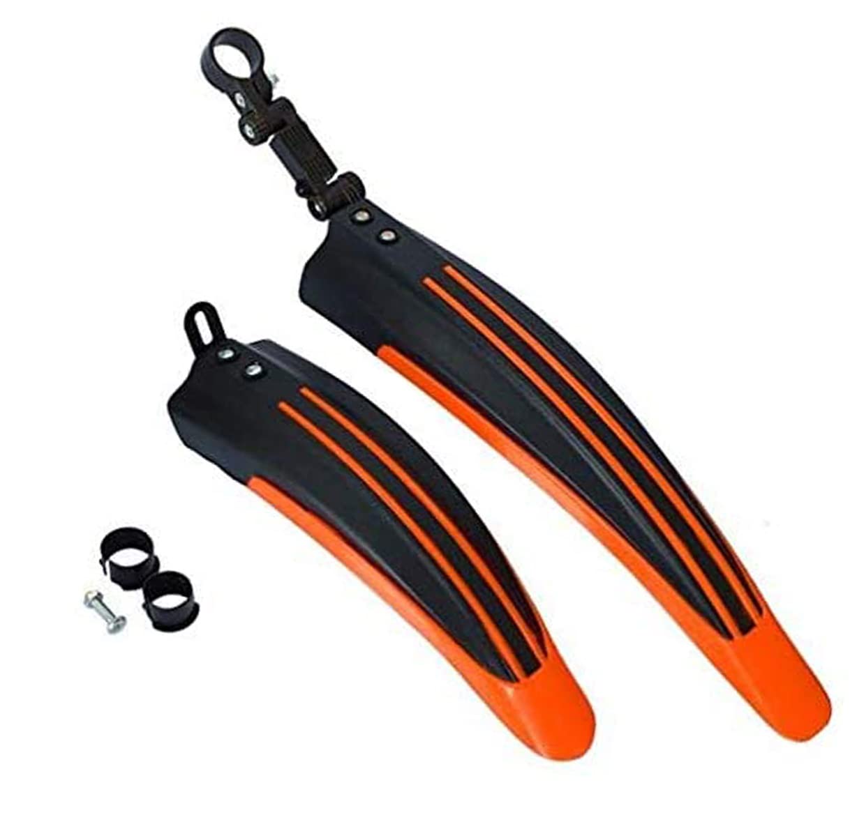 Free-fly Adjustable Road Mountain Bike Bicycle Cycling Tire Front/Rear Mud Guards Mudguard Fenders Set (Orange)
