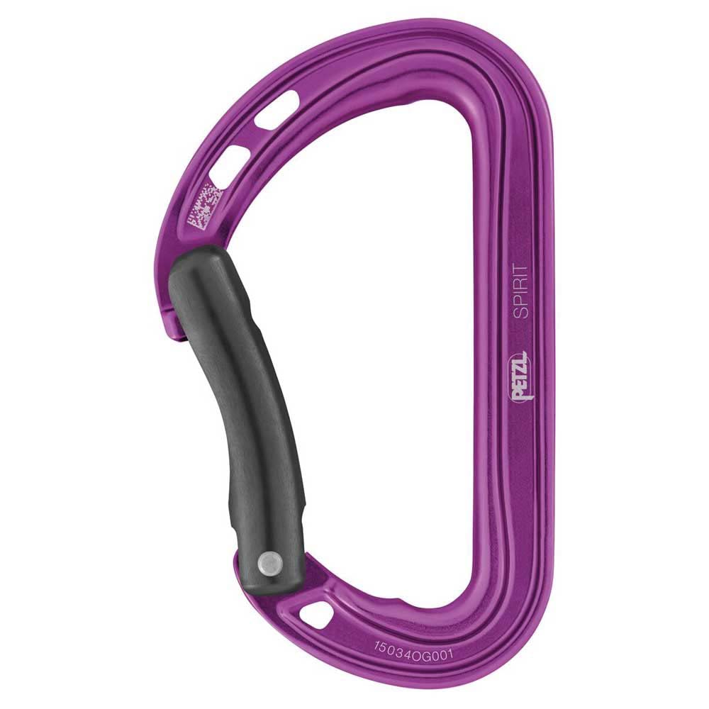 Petzl, Spirit Carabiner Bent Violet, Lightweight, Versatile Carabiner for Sport Climbing