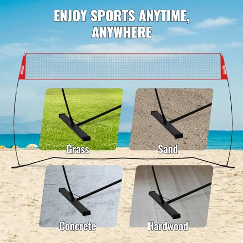Vevor Freestanding Volleyball Training Net For Indoor Or Outdoor Use, Adjustable Height Portable Net System With Carrying Bag, P