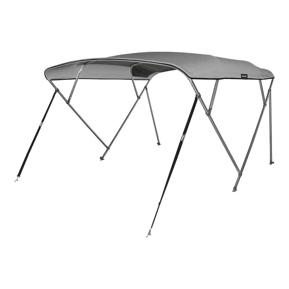 Msc 3 Bow 4 Bow Bimini Top Boat Cover With Rear Support Pole And Storage Boot (4 Bow 8'L X 54'' H X 91''-96'' W, Grey)