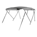 Msc 3 Bow 4 Bow Bimini Top Boat Cover With Rear Support Pole And Storage Boot (4 Bow 8'L X 54'' H X 91''-96'' W, Grey)