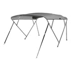 Msc 3 Bow 4 Bow Bimini Top Boat Cover With Rear Support Pole And Storage Boot (4 Bow 8'L X 54'' H X 91''-96'' W, Grey)