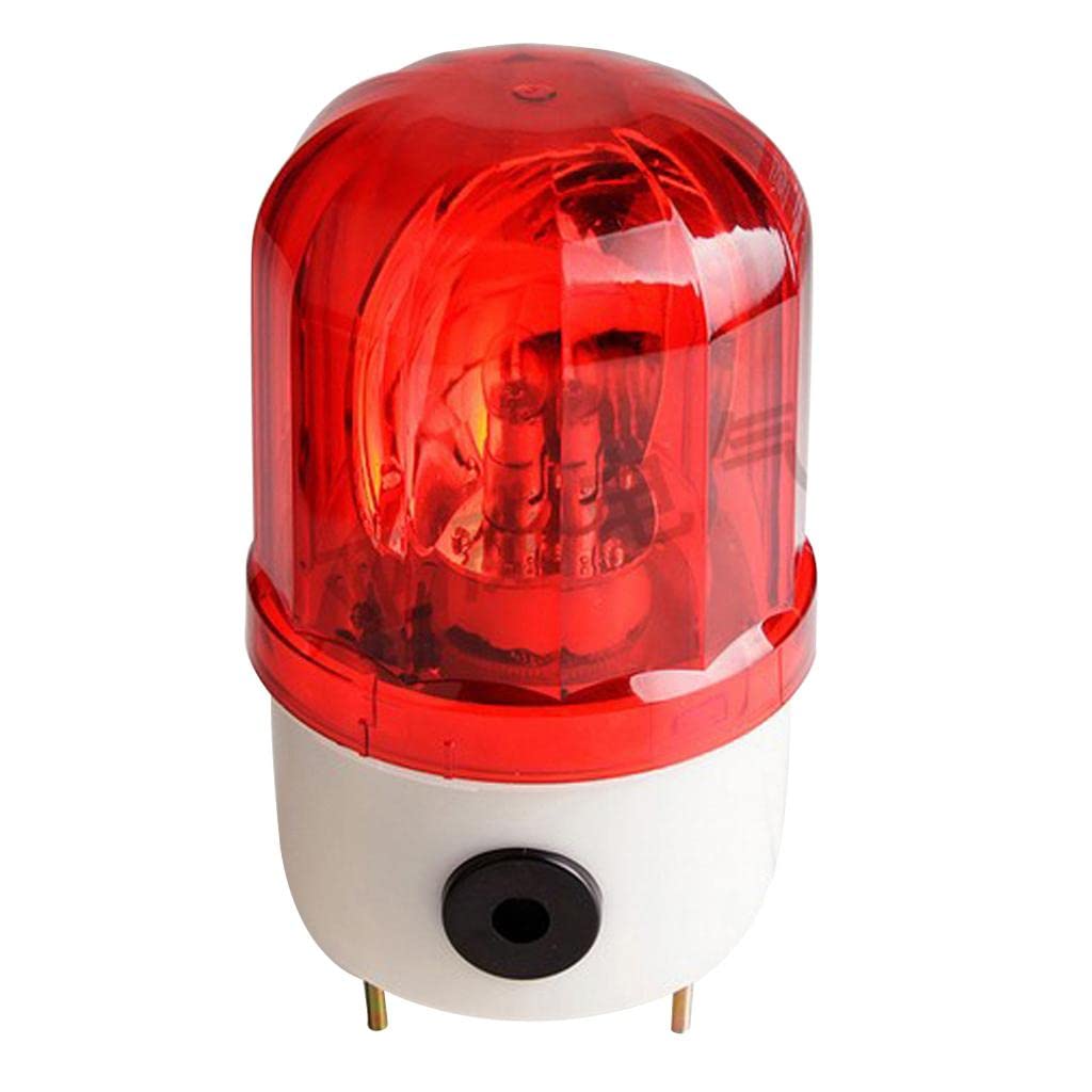 Silnovo Led Warning Beacon Light Flashing Rotating Sound Alarm W/Bolt Bottom Ac110V