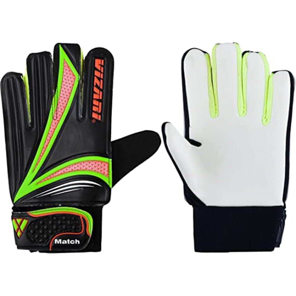 Vizari Junior Gloves For Protection & Grip | Tri-Color Youth Soccer Goalie Gloves With Elastic Wristband For Secure Fit | Finger