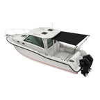 Oceansouth Cabin Cruiser Extension (Size 11) 9.5 Ft Length X 8 Ft Width - Black Shades Sun Shade Canvas Boat Bulk Fishing Access