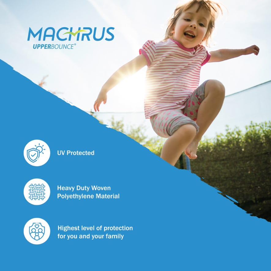 Upper Bounce Machrus Trampoline Net Replacement 7.5Ft 8Ft 9Ft 10Ft 12Ft 13Ft 14Ft 15Ft 16Ft- Safety Net For Straight Poles/Arche