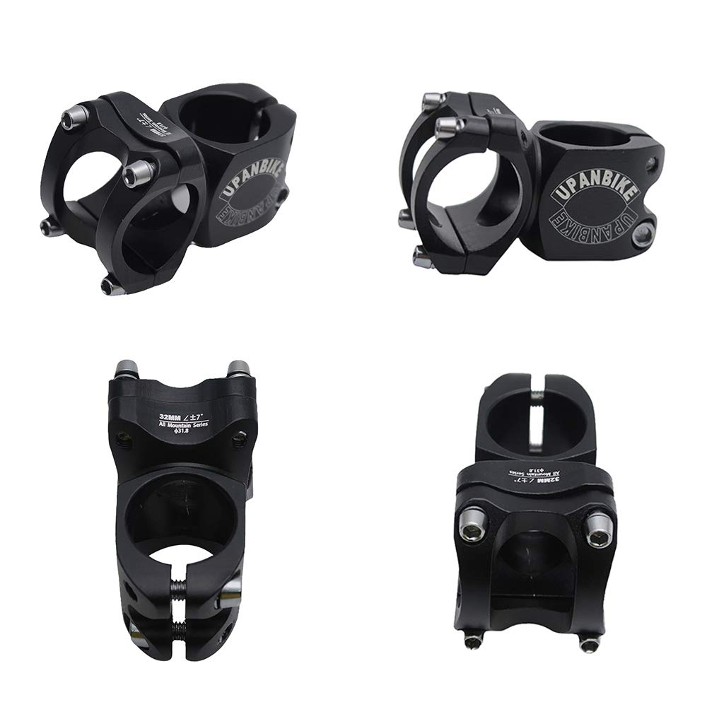 Upanbike Bike Stem 25.4Mm 28.6Mm Aluminum Alloy Short Stem For Mountain Bike Road Bicycle Mtb Bmx(Black)