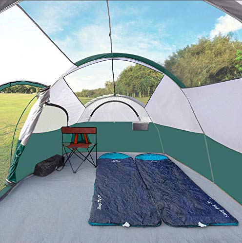 Campros Cp Tent-8-Person-Camping-Tents, Waterproof Windproof Family Tent, 5 Large Mesh Windows, Double Layer, Divided Curtain Fo