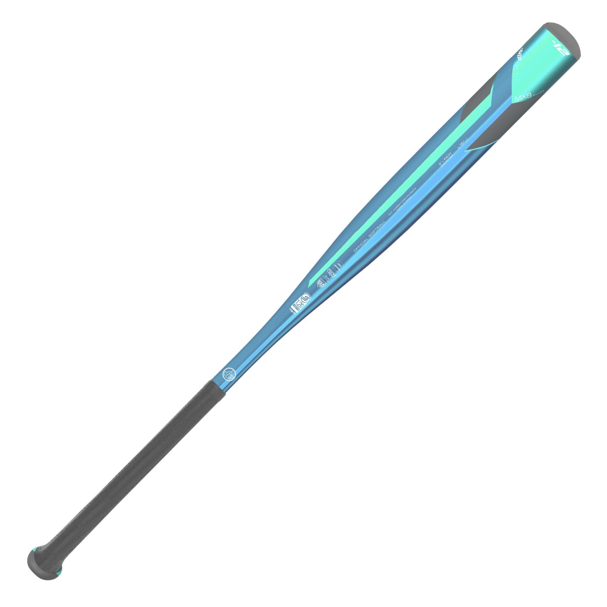 Axe Bat 2022 Element (-12, 2-1/4'') Fastpitch Bat, 1-Piece Alloy, 31 In / 19 Oz., Blue/Green