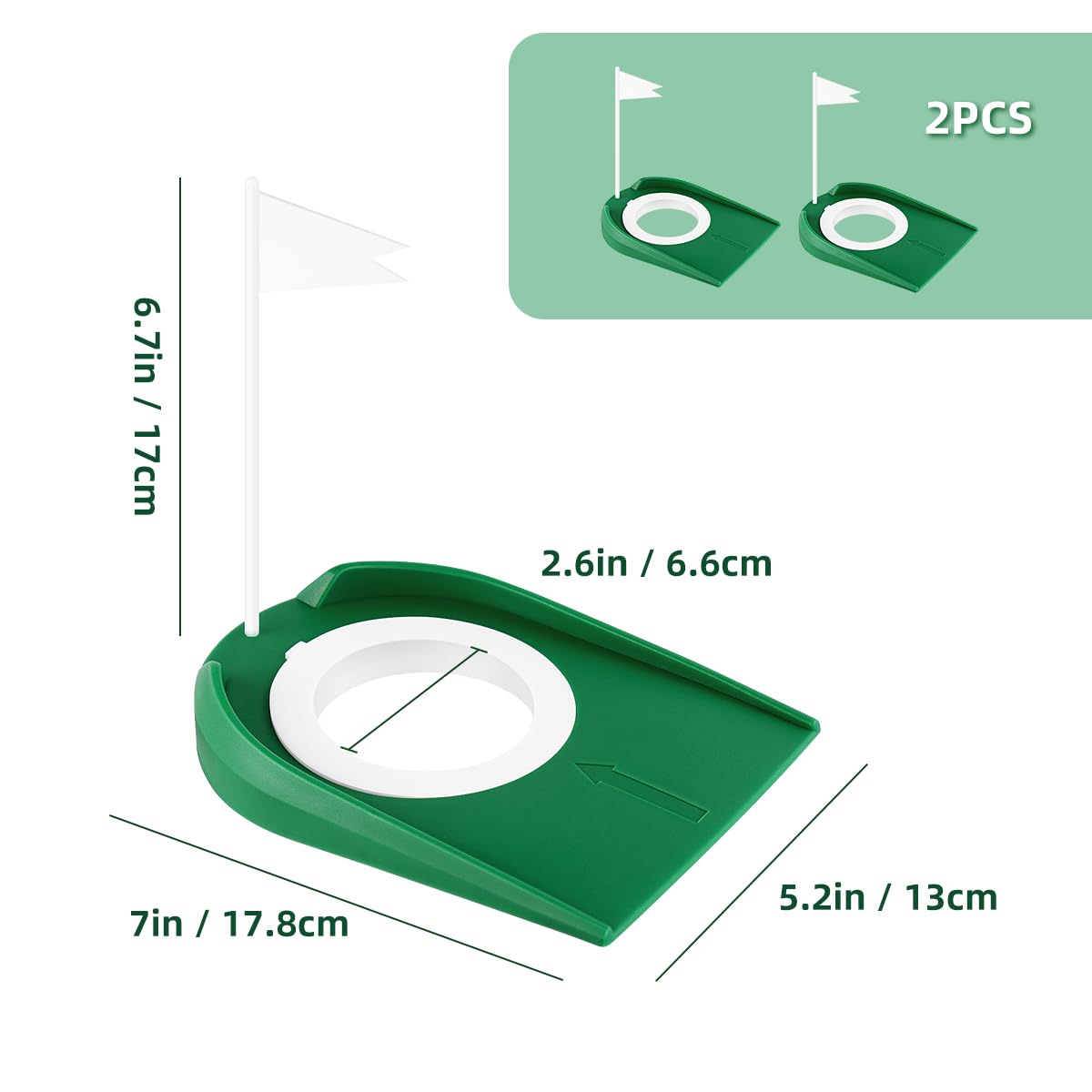2 Pack Golf Putting Cup With Flag Indoor Golf Putting Hole Golf Hole Training Aids