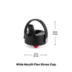 Wide Mouth Flex Straw Cap, Black - Wfs001