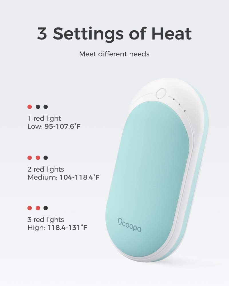 Ocoopa Hotpal Rechargeable Hand Warmer, 5200Mah Electric Handwarmer,Portable Pocket Heater, Heat Therapy Great For Raynauds, Hun