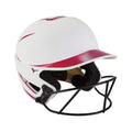 Mizuno F6 Youth Fastpitch Softball Batting Helmet with Mask, WHITE-RED, Youth One Size