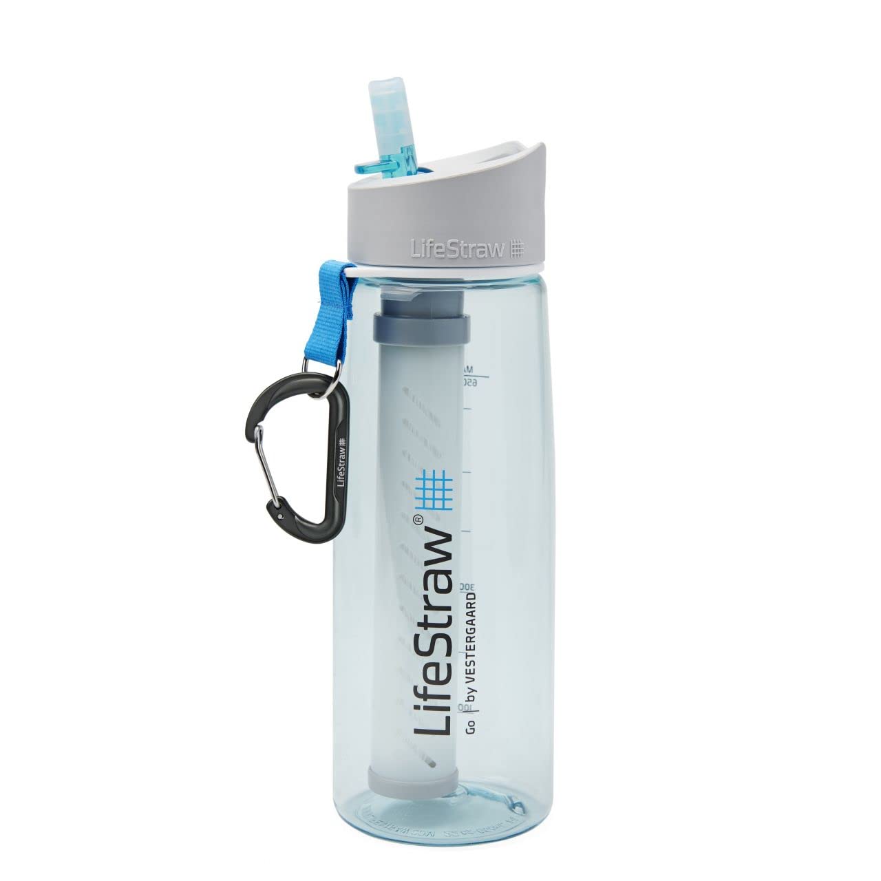 Lifestraw Go Water Filter Bottle With 2-Stage Integrated Filter Straw For Hiking, Backpacking, And Travel, Tritan, Light Blue, 6