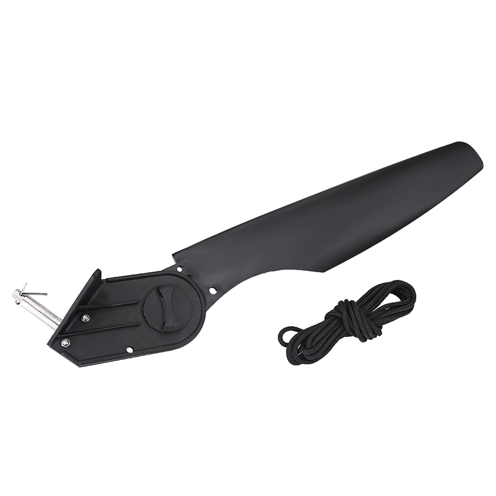 Canoe Rudder, Black Plastic Watercraft Rudder for Canoe Kayak Angling Boat, Foot Control Direction Kit