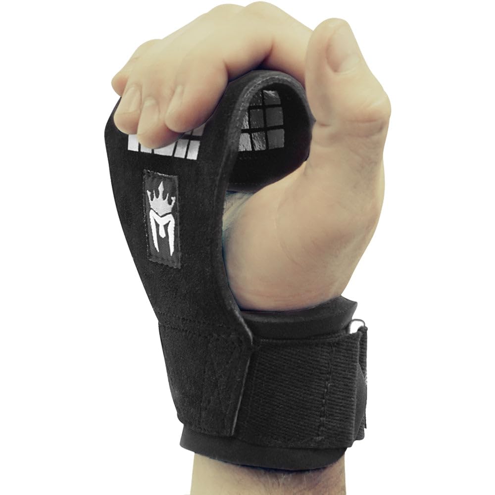Meister Elite Leather Weight Lifting Grips W/Gel Padding (Pair) - X-Small