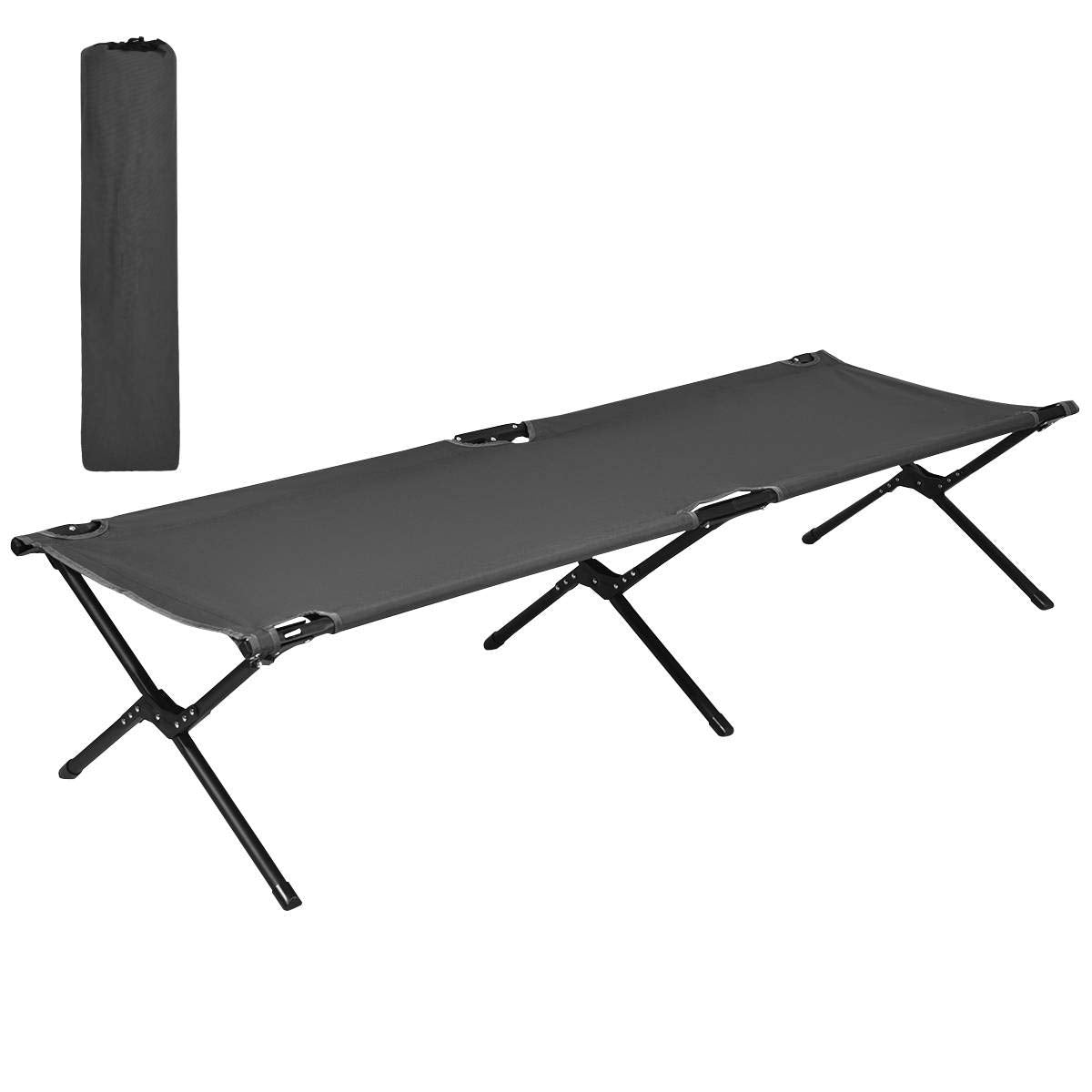 Gymax Folding Camping Cot, Heavy Duty Portable Military Cot With Oxford Fabric, Foldable Camping Bed For Outdoor Camping Hunting