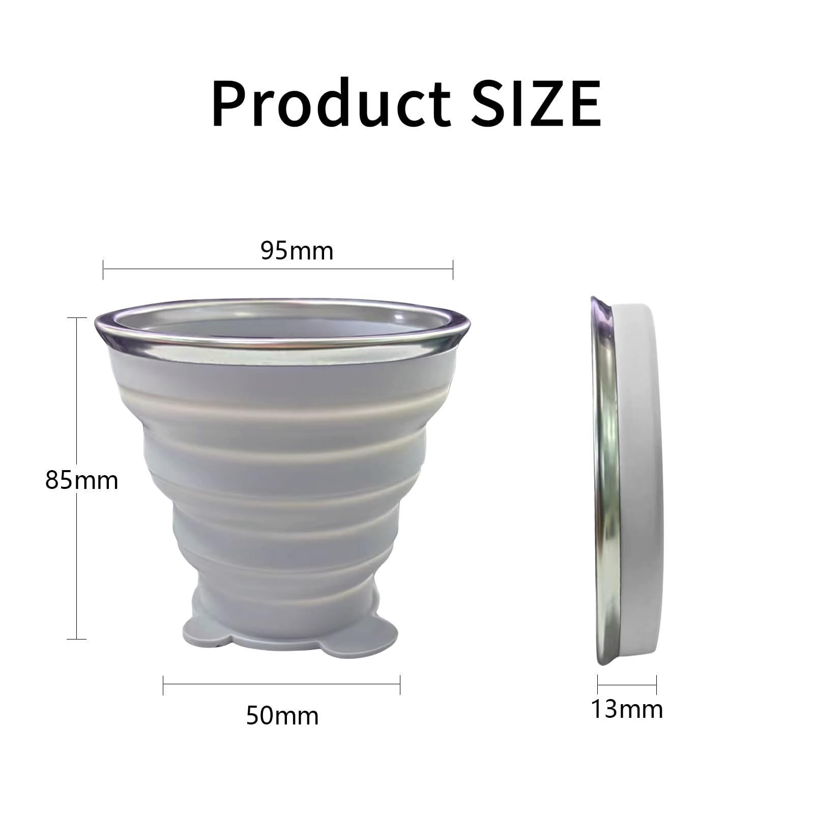 Collapsible Cups, Silicone Collapsible Travel Cup, Expandable Folding Camping Drinking Cup With Lids Reusable Small Portable Mug