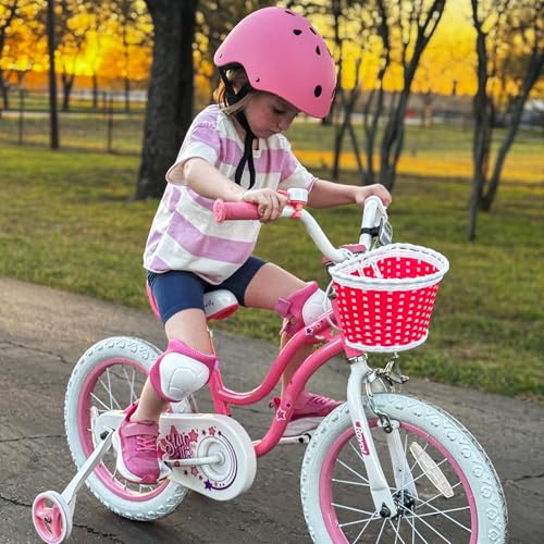 RoyalBaby Stargirl Kids Bike 12 Inch Girls Bicycle for Children with Training Wheels & Basket, Pink