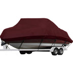 Seamander Waterproof Boat Cover, Solution-Dyed Yarn Marine Grade Cover Fits 23' To 24' Ft Bass, V-Hull, Tri-Hull, Fish & Ski, Ru