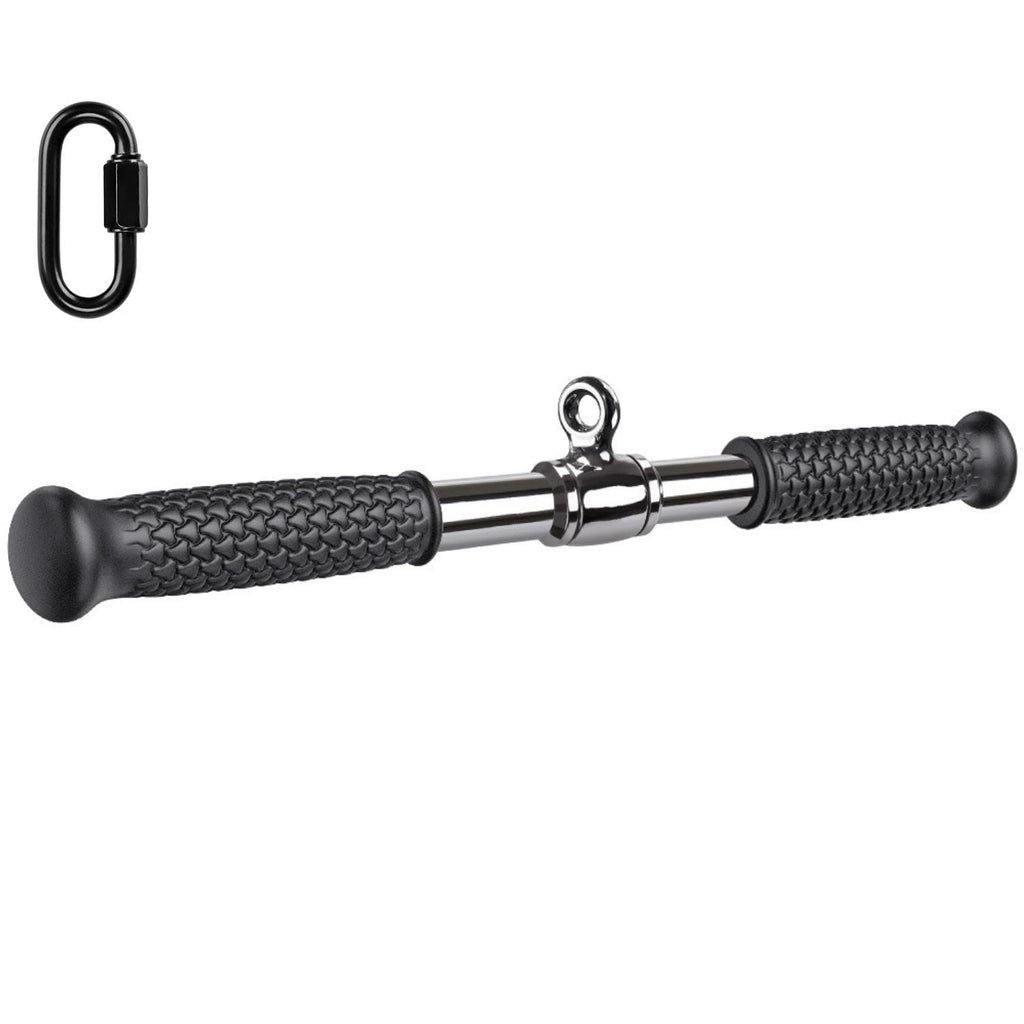 Seleware 18'' Rotating Straight Bar Cable Machines Attachments For Gym, Pull Down Bar Press Down Bar With Non-Slip Flat Soft Rub