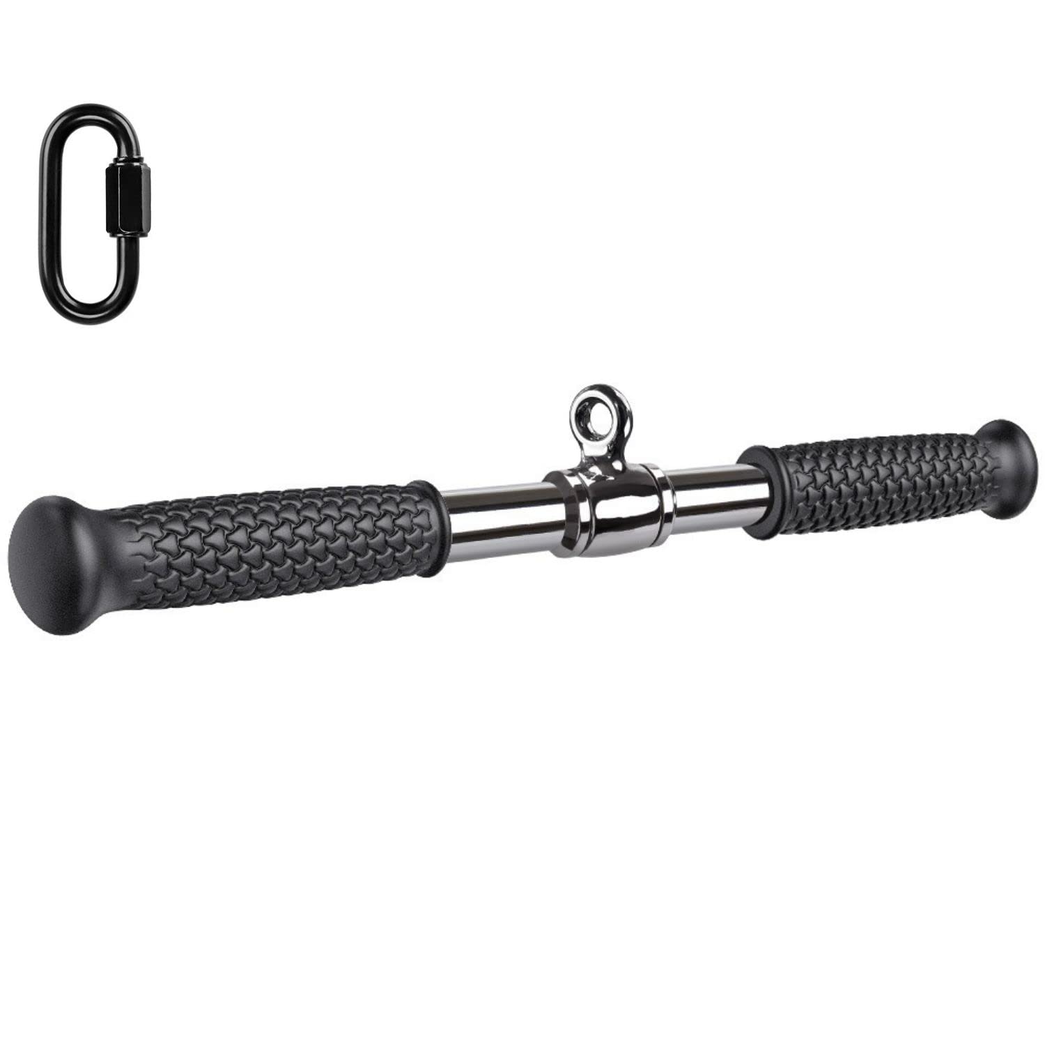 Seleware 18'' Rotating Straight Bar Cable Machines Attachments For Gym, Pull Down Bar Press Down Bar With Non-Slip Flat Soft Rub