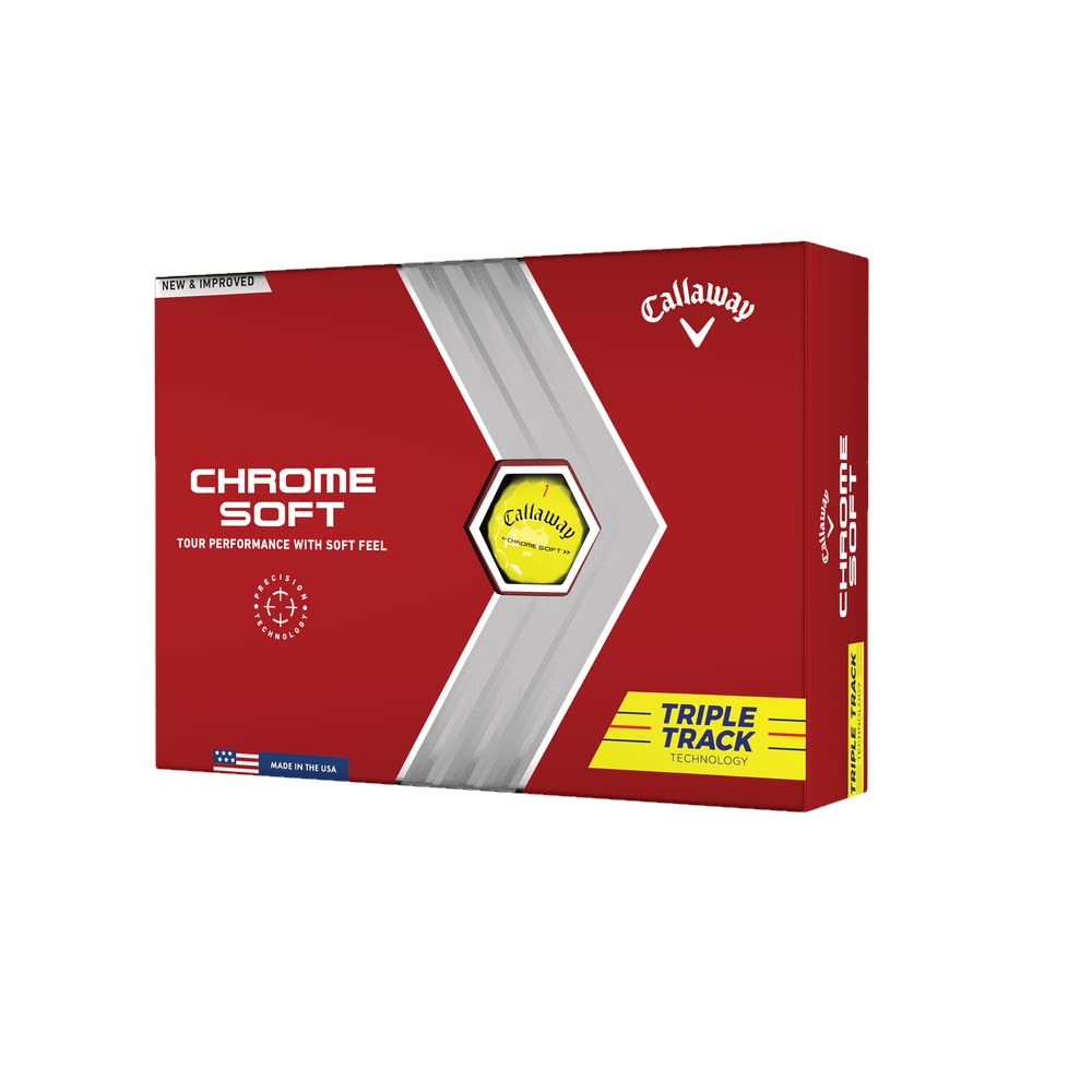 Callaway Golf 2022 Chrome Soft Golf Balls, Triple Track, Yellow