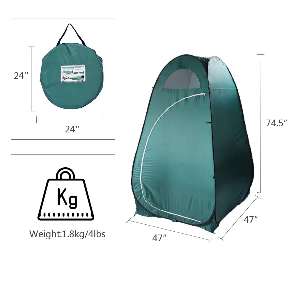 Kcelarec Camping Pop Up Privacy Shower Tent, Portable Outdoor Shower Tent For Camping, Biking, Toilet, Shower, Beach And Changin