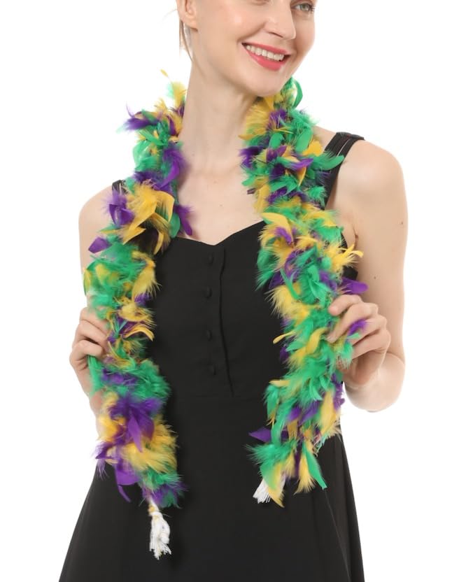 Over 10 Color 25 Gram, 4 Feet Long Chandelle Feather Boa, Great For Party, Wedding, Halloween Costume, Christmas Tree, Decoratio