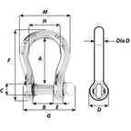 Wichard 5/32'' Diameter Bow Shackle W/Captive Pin