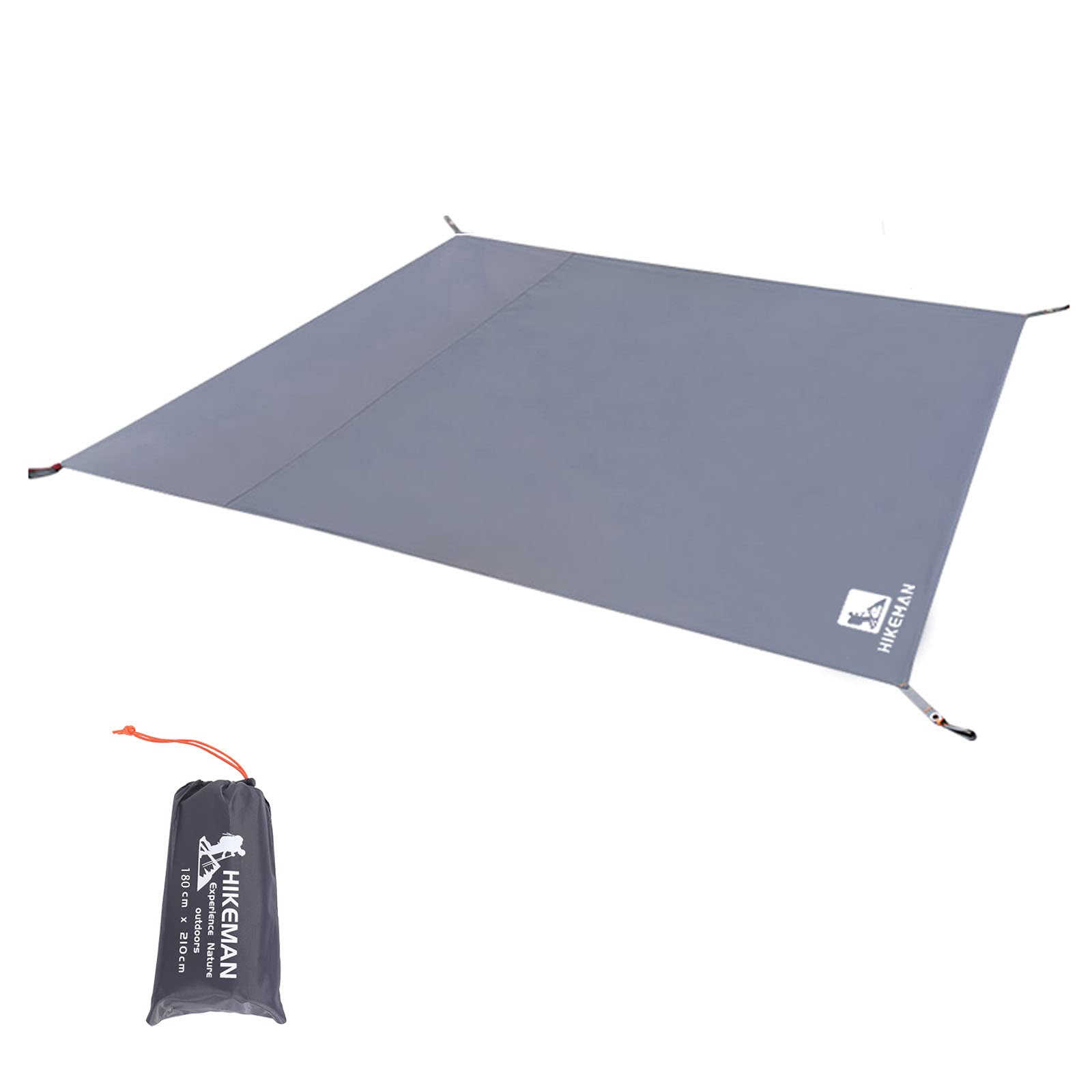 Hikeman Waterproof Camping Tarp Portable Tent Footprint With Drawstring Bag Ground Cloth For Outdoor Hiking Picnic (Grey 83X71)