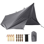 Free Soldier Waterproof Portable Tarp Multifunctional Outdoor Camping Traveling Awning Backpacking Tarp For Shelter Rain (Gray 1