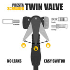 Bv Bicycle Ergonomic Bike Floor Pump With Gauge & Smart Valve Head, 160 Psi, Automatically Reversible Presta And Schrader